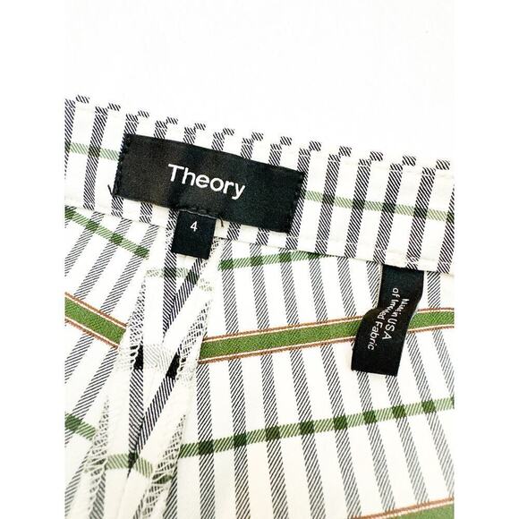 Theory Classic Skinny Pant Viscose Print Plaid Patterned Slack Stretch Size 4 - Picture 6 of 8